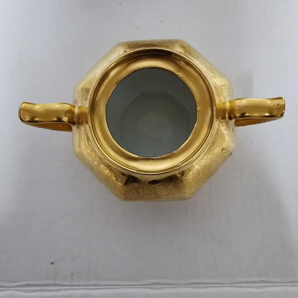 Z.S. & C Bavaria Antique Vintage Cream And Sugar Set Brilliant Gold Porcelain